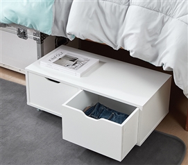 Yak About It Underbed Rolling Drawers - White