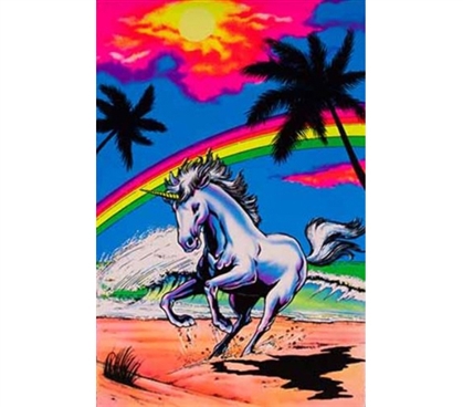 College Essentials - Rainbow Gallop Blacklight Poster - Decorate Your Dorm