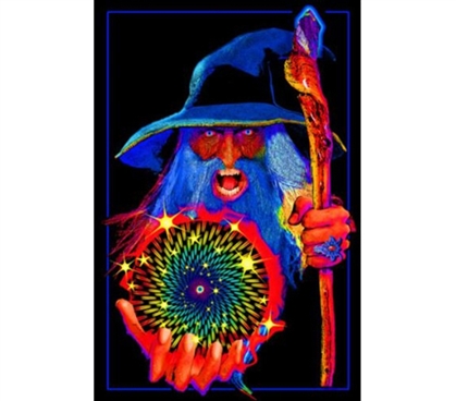 Fun Dorm Stuff - Mystic Wizard Blacklight Poster - Dorm Must-Haves