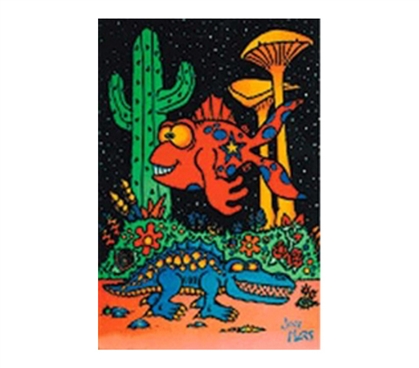 Shop For College - Fish And Gator Blacklight Poster - Decor For Dorms