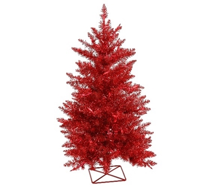 2'x23" Red Tree with Mini Lights Holiday Dorm Room Decorations