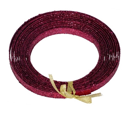 Holiday Dorm Room Decorations 23' Burgundy Glitter Ribbon