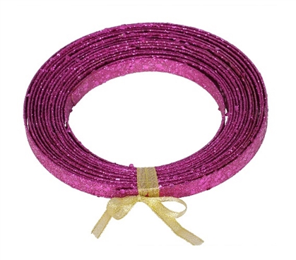 Holiday Dorm Room Decor 23' Magenta Glitter Ribbon