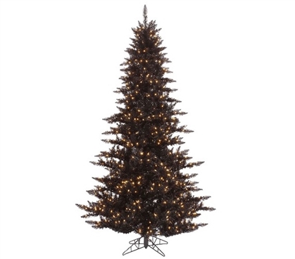 Holiday Dorm Room Decorations 3'x25" Black Fir Tree with Clear Mini Dorm Lights on Black Wire