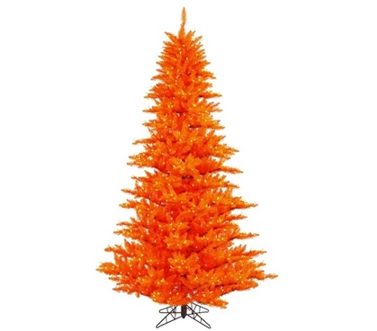 Holiday Dorm Room Decorations 3'x25" Orange Fir Tree with Mini Lights