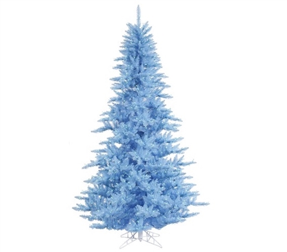 Holiday Dorm Room Decorations 3'x25" Sky Blue Fir Tree with Sky Blue Mini Lights on Sky Blue Wire