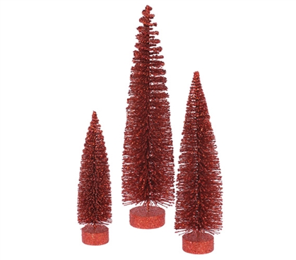 Red Glitter Oval Tree Set Must Have Dorm Items