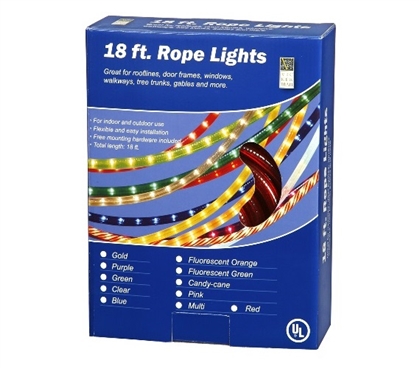 Holiday Dorm Room Decor Christmas Lights 18' Red Rope Light