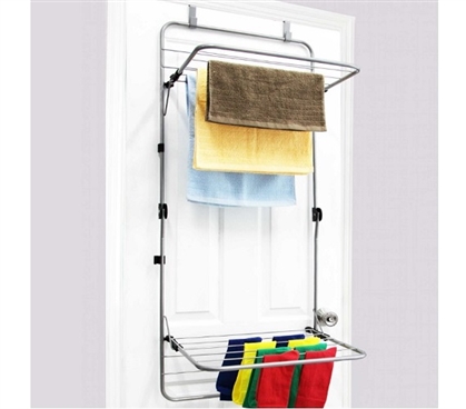 Folding Steel Drying Rack - Over The Door Dorm Essentials College Supplies