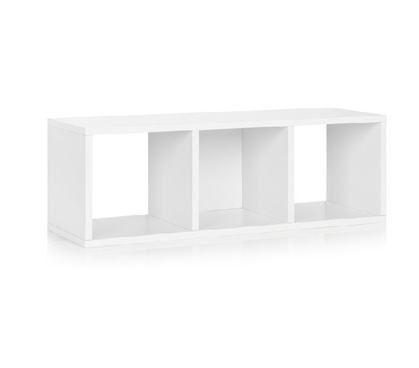 3 Cube Dorm Storage Bench White - Way Basics Dorm Storage Solutions