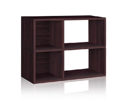 2 Shelf Dorm Storage Bookcase Espresso - Way Basics Dorm Storage Solutions