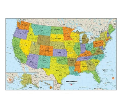 USA Dry Erase Map Wall Art - Peel N Stick College Supplies Dorm Essentials