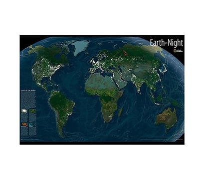 Earth at Night Glow in the Dark Wall Art - Peel N Stick - Dorm Room Decor