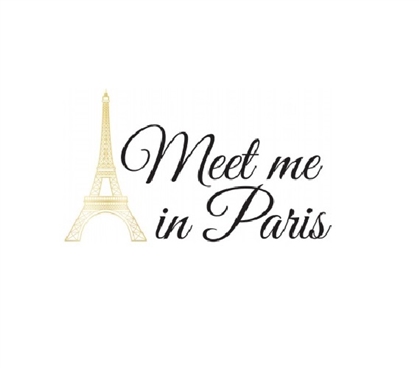 Meet Me in Paris Wall Quote College Wall Art - Peel N Stick Dorm Room Decorations Dorm Room Decor