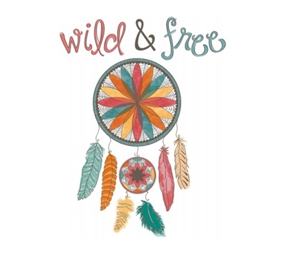 College Essentials - Wild & Free Wall Words Wall Art - Peel N Stick - Decorate Your Dorm