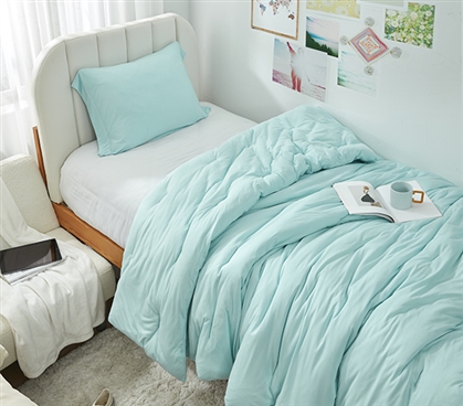 Bamboo Glacier - Coma Inducer Twin XL Comforter - Frosty Eggshell Blue