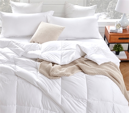 Snorze Cloud Comforter - Coma Inducer Ultra Cozy Bamboo - Twin XL in White