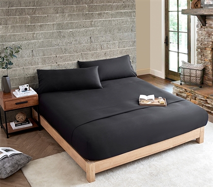 Snorze Cloud Sheet Set - Coma Inducer Ultra Cozy Bamboo - Full in Black