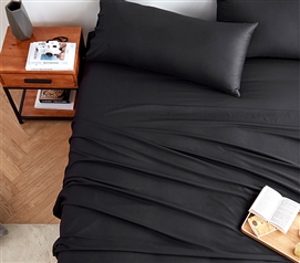 Snorze Cloud Sheet Set - Coma Inducer Ultra Cozy Bamboo - Twin XL in Black