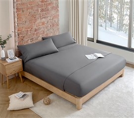 Snorze Cloud Sheet Set - Coma Inducer Ultra Cozy Bamboo - Full in Charcoal