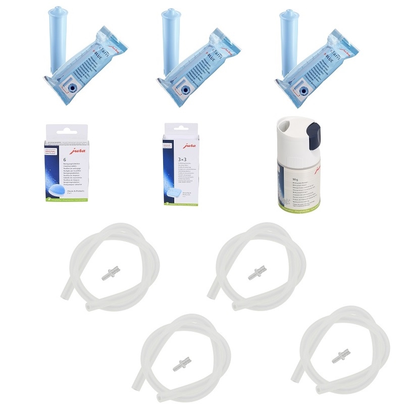 Jura J9-Z7-Z9 Milk Tube & Cleaning Product Kit | Blue Filter