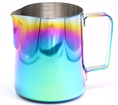 Rainbow Stainless Steel Milk Frothing Pitcher | 12oz | Manual Frothing