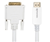 DisplayPort 1.2V to DVI-D Dual link 28AWG Cable 6Ft - White -