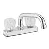 Lead Law Compliant 2 Handle Acrylic Laundry Tray Faucet Polished Chrome