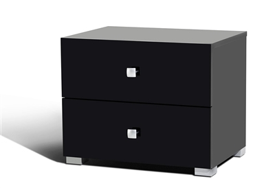 Lyrica Black Glossy Nightstand by Modrest