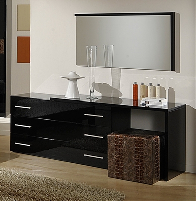 Moon Italian High Gloss Black Dresser