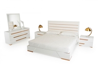 Nova Domus Juliet Italian Modern White & Rosegold Nightstand by VIG Furniture MADE IN ITALY