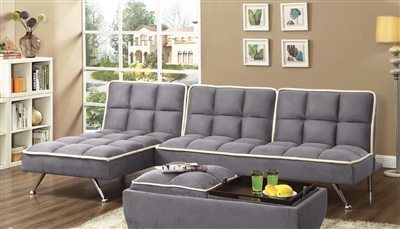 Contemporary Sofabed Modular Sectional in Grey