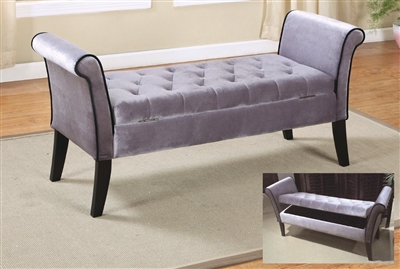 Neo-Classical Love Bench in Silver/Grey