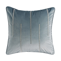 Velvet Double Diamond Striped Accent Pillow in Sky Blue