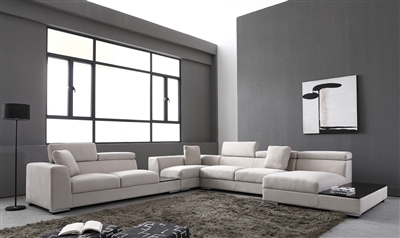 Divani Casa Forte Grey Microfiber Modern Sectional by VIG Furniture