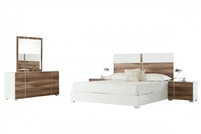 Nova Domus Giovanna Italian Modern White & Cherry Bedroom Set by VIG Furniture MADE IN ITALY