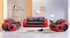 Divani Casa 4088 - Contemporary Black and Red Leather Sofa Set