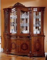 Regina Walnut 4-Door China Cabinet Made In Italy