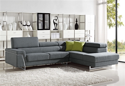 Divani Casa Darby Modern Grey Fabric Sectional Sofa Set by VIG Furniture