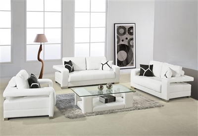 Divani Casa 2926 White Leather Sofa Set by VIG Furniture