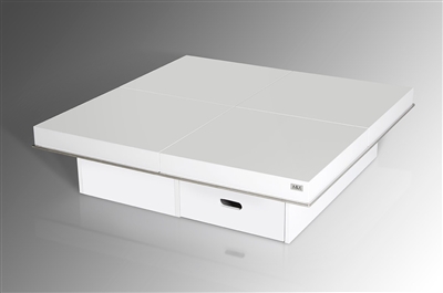 Armani Xavira A&X Casa Luxury Horizon - Modern White High Gloss Coffee Table w/ Pull Out Squares