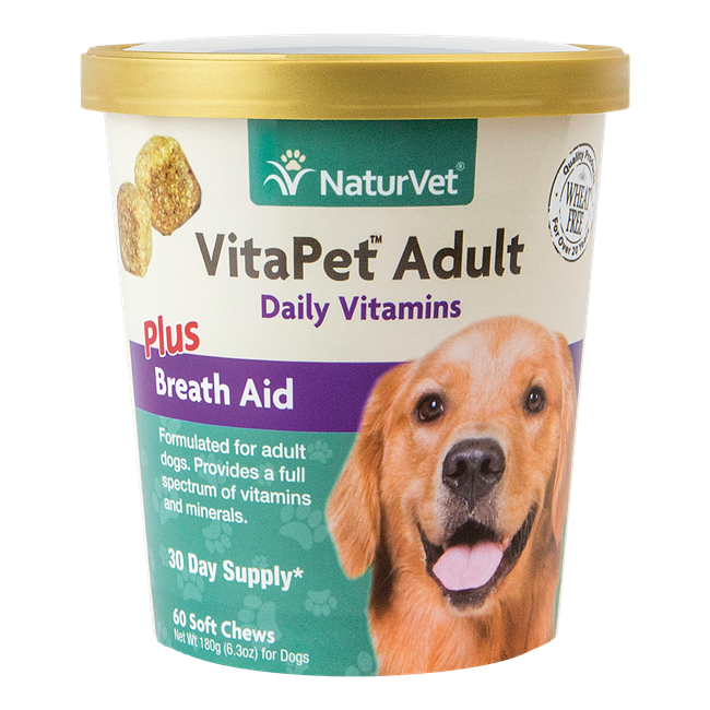 NaturVet VitaPet Adult Daily Vitamins Plus Breath Aid 60