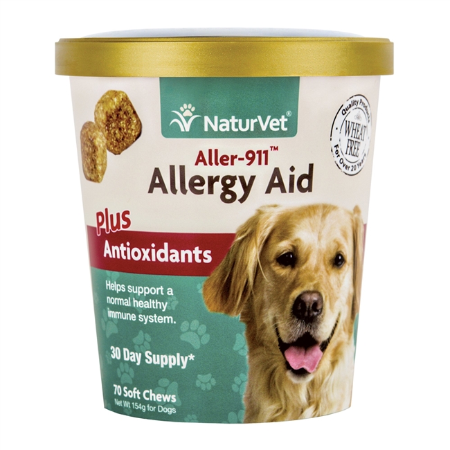 NaturVet Aller-911 Allergy Aid Plus Antioxidants 70 chews