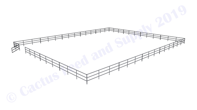 Horse Round Pens & Arenas - 72'W x 120'D 1-5/8" 3-Rail with 12' Ranch Gate Arena | Cactus Feed and Supply