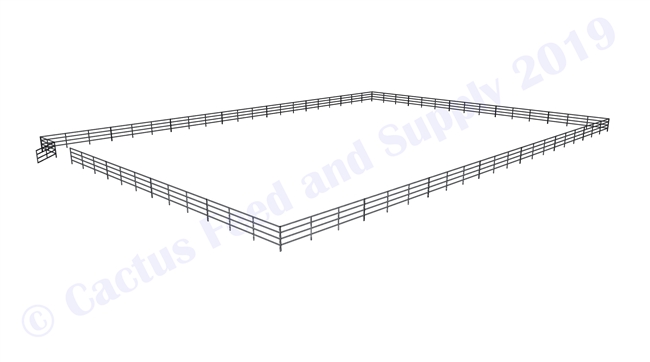Horse Round Pens & Arenas - 120'W x 168'D 1-5/8" 4-Rail with 12' Ranch Gate Arena | Cactus Feed and Supply