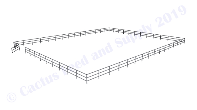 Horse Round Pens & Arenas - 72'W x 120'D 1-7/8" 3-Rail with 12' Ranch Gate Arena | Cactus Feed and Supply
