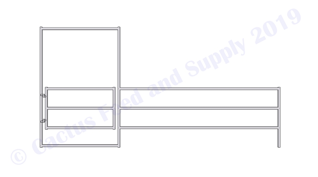 1-3/8" Mini Horse Corral Gate 3-Rail: 12'W x 3'H