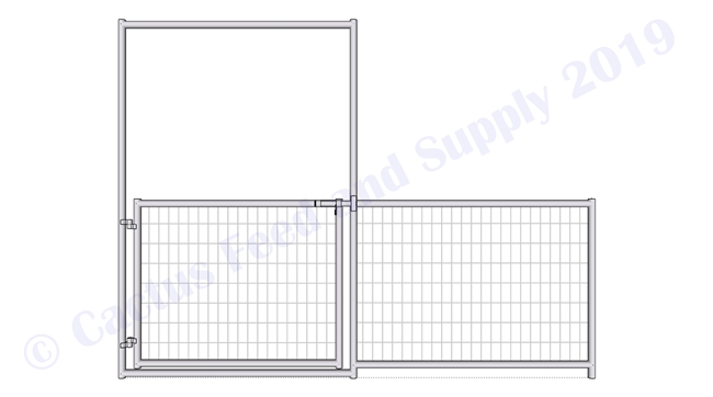 1-3/8" Mini Horse Corral Gate 2-Rail w/ Welded Wire: 8'W x 3'H