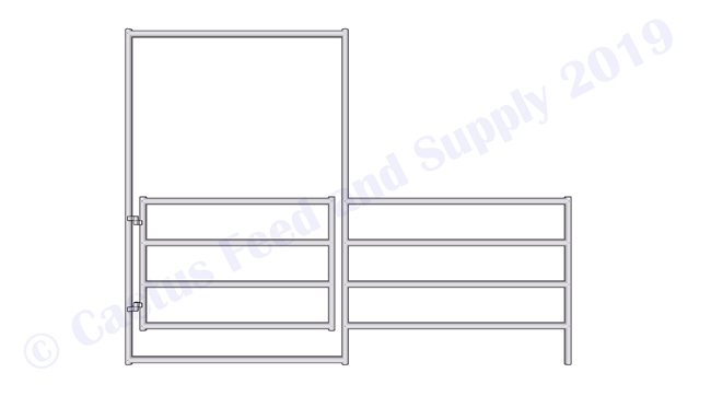 1-3/8" Mini Horse Corral Gate 4-Rail: 8'W x 3'H