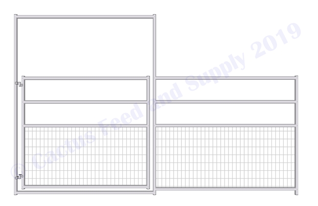 1-5/8" Horse Corral Foaling Gate Panel 4 Rail With Welded Wire:  12'W x 5'H